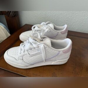 Adidas White and Pink Sneakers Classic Style